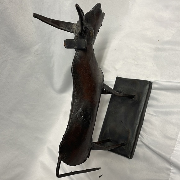 Strange Metal Bull Figure Sculpture - Picture 5 of 5